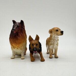 Miniature Dog‎ Figures Toy Lot Of 3 PVC Plastic Puppies Doggies Pets Labrador